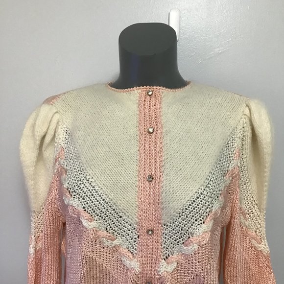 Vintage 80s Magnolia Knit Sweater  Size L - Picture 2 of 14